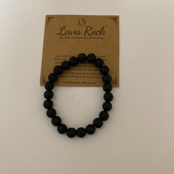 Unbranded Jewelry - Lava Rock Beaded Stretch Bracelet 8.5 mm